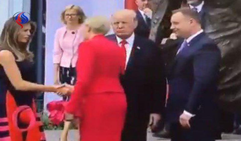 تصویر از ضایع شدن ترامپ در لهستان