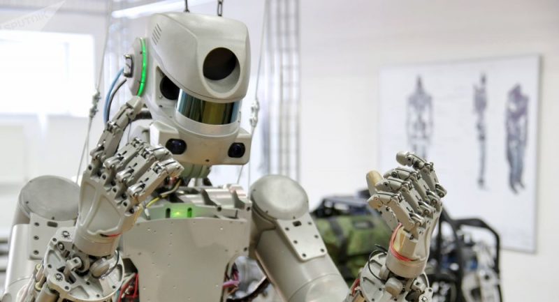 تصویر از روسیه ربات شبه انسان را به فضا فرستاد