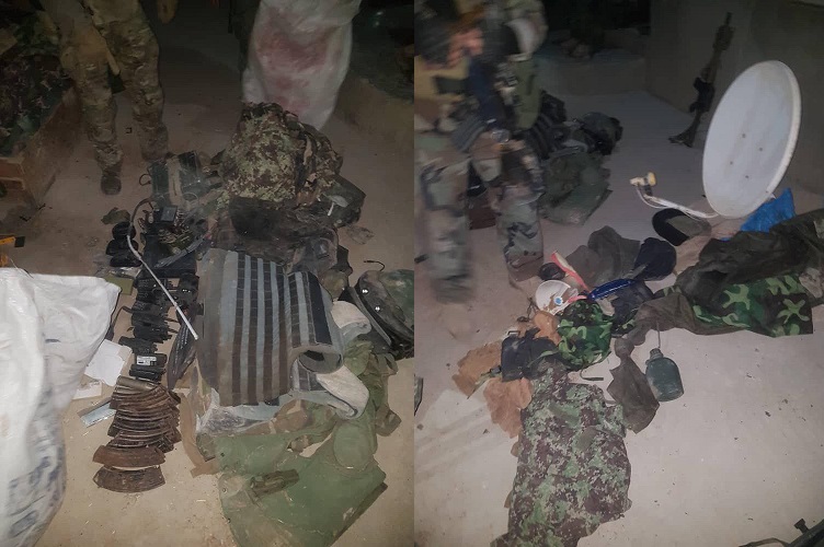 تصویر از دیپوی مهم سلاح و مهمات تروریستان در کندز تخریب شد