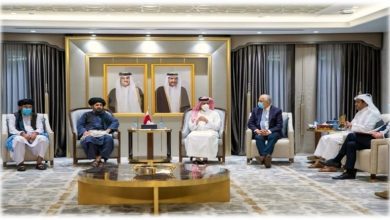 تصویر از دیدار خلیل زاد با ملابرادر و معاون نخست وزیر قطر/ چه گفتند؟
