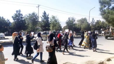 تصویر از اعتراض دختران در غرب کابل سرکوب شد